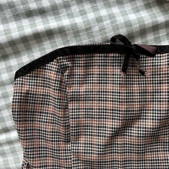 Motel Rocks Panola Mini Dress In Micro Check Brown - Picture 2 of 4